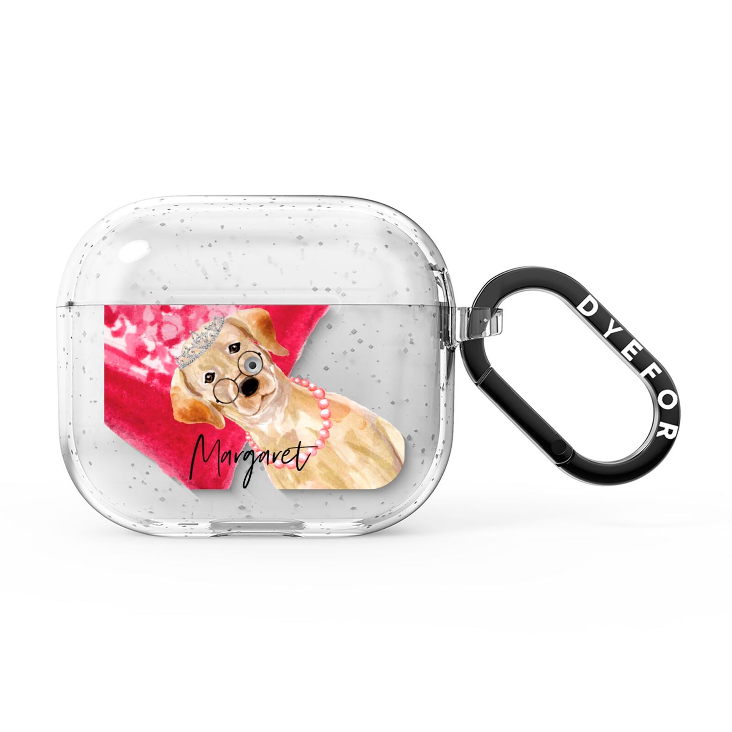 Personalised Golden Labrador AirPods Glitter Case 3rd Gen