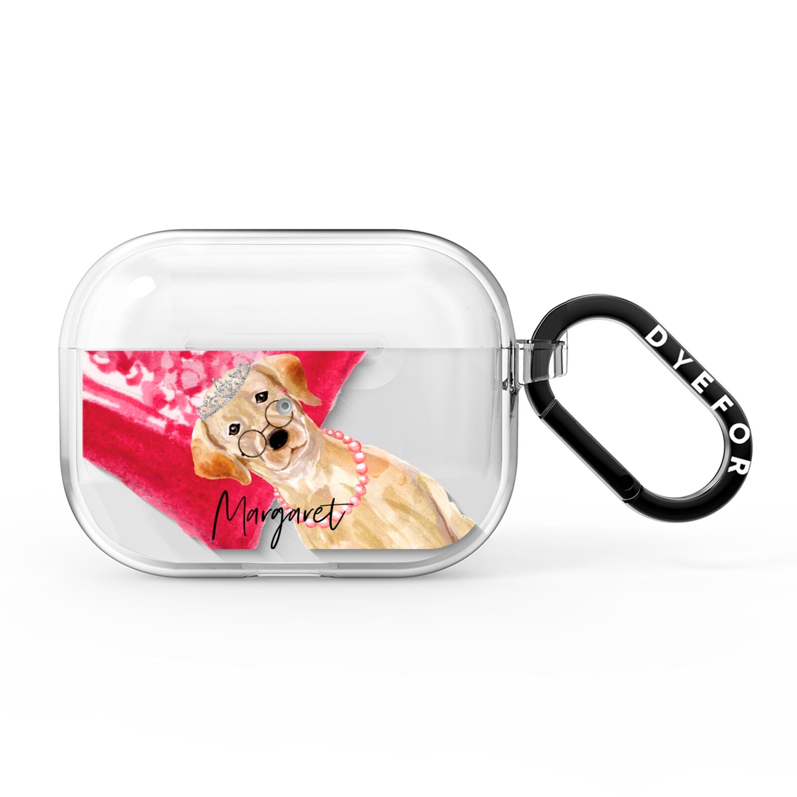 Personalised Golden Labrador AirPods Pro Clear Case