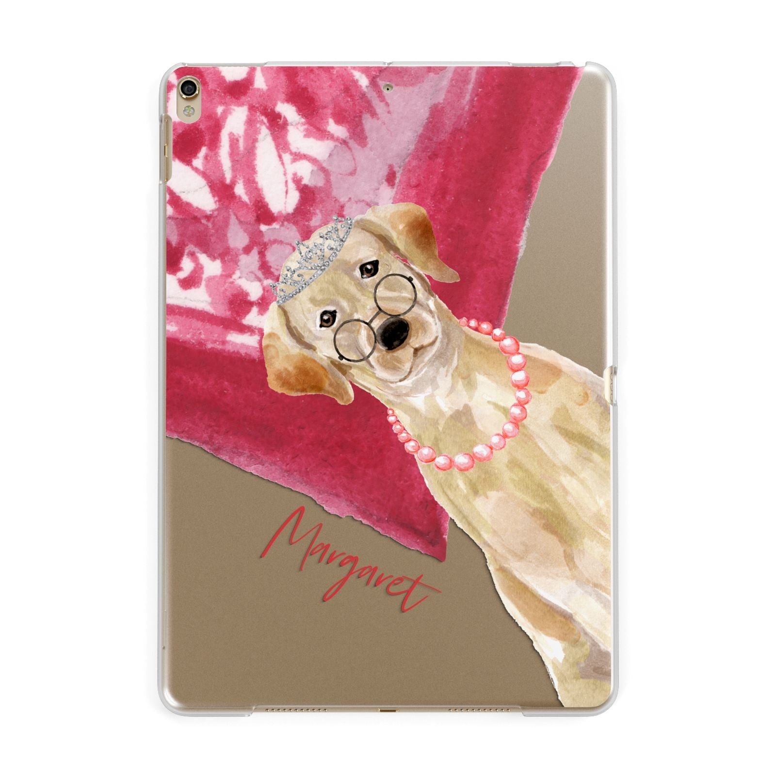 Personalised Golden Labrador Apple iPad Gold Case