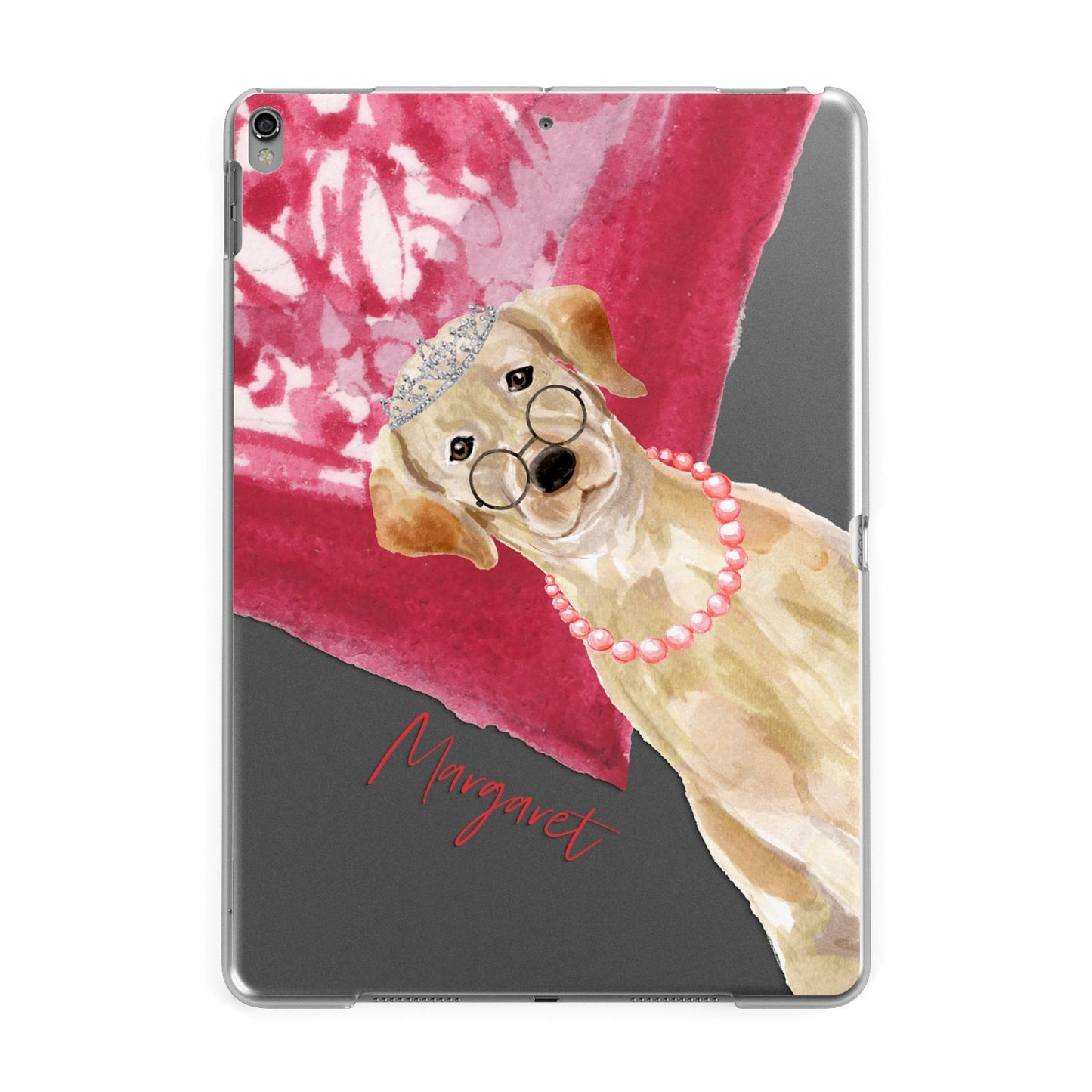 Personalised Golden Labrador Apple iPad Grey Case