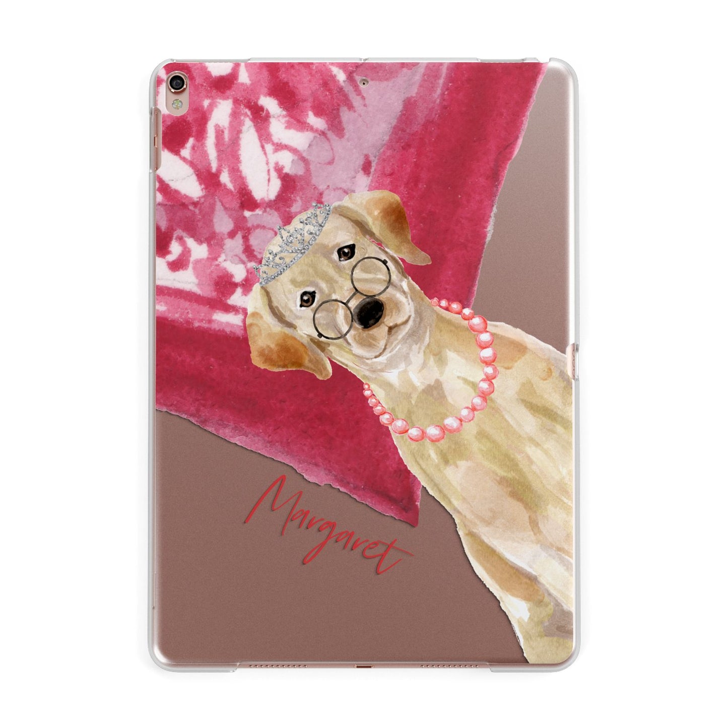 Personalised Golden Labrador Apple iPad Rose Gold Case