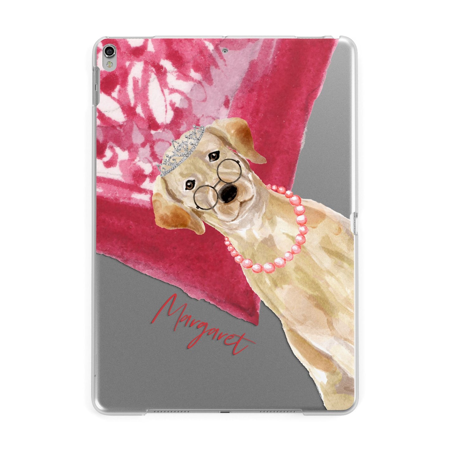 Personalised Golden Labrador Apple iPad Silver Case