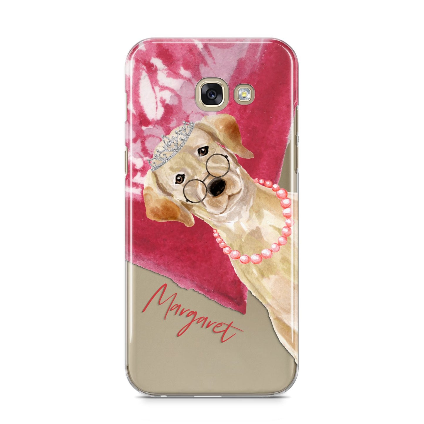 Personalised Golden Labrador Samsung Galaxy A5 2017 Case on gold phone