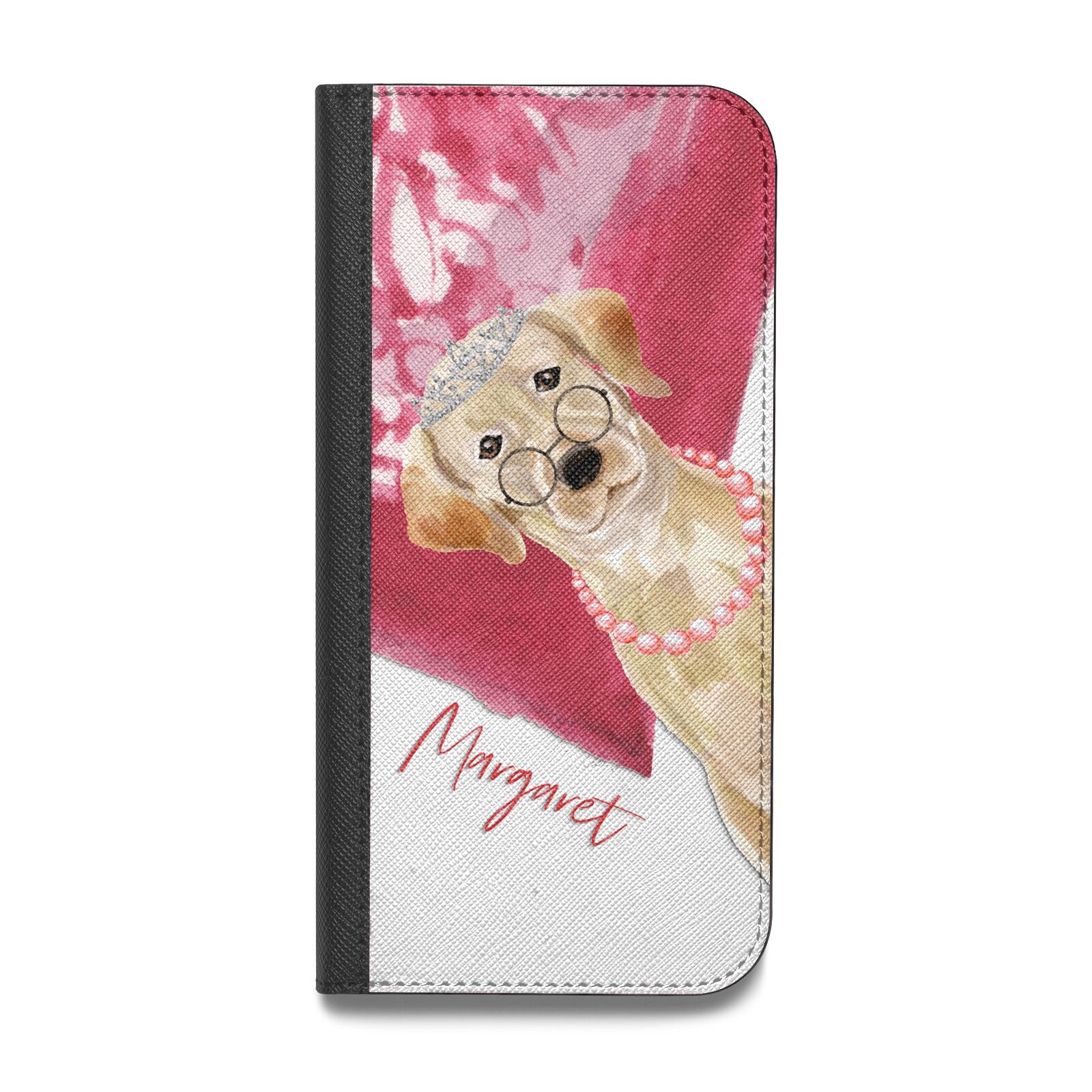 Personalised Golden Labrador Vegan Leather Flip Samsung Case