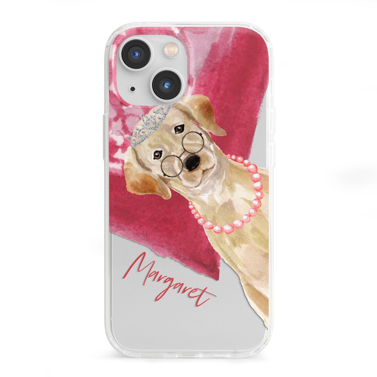 Personalised Golden Labrador iPhone 13 Mini Clear Bumper Case