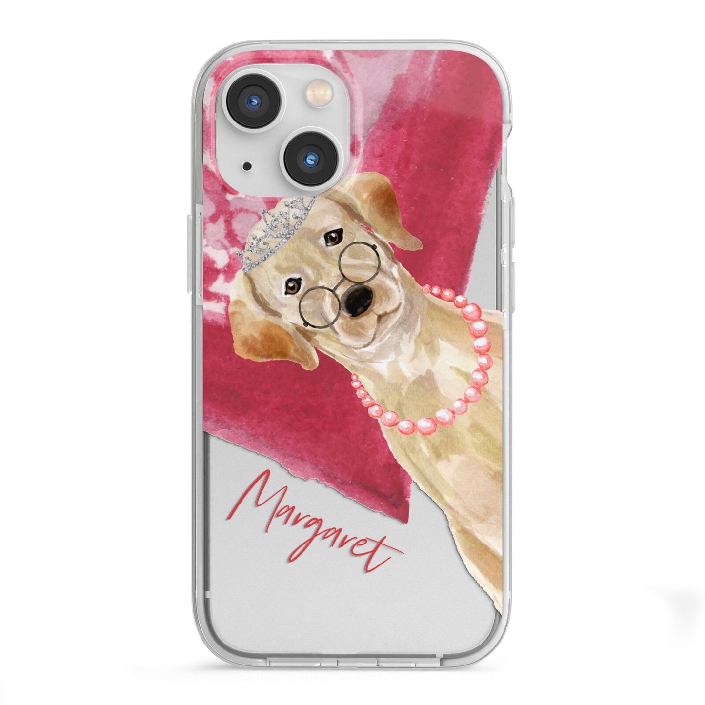 Personalised Golden Labrador iPhone 13 Mini TPU Impact Case with White Edges