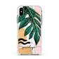 Personalised Golden Tropics Apple iPhone Xs Impact Case White Edge on Silver Phone