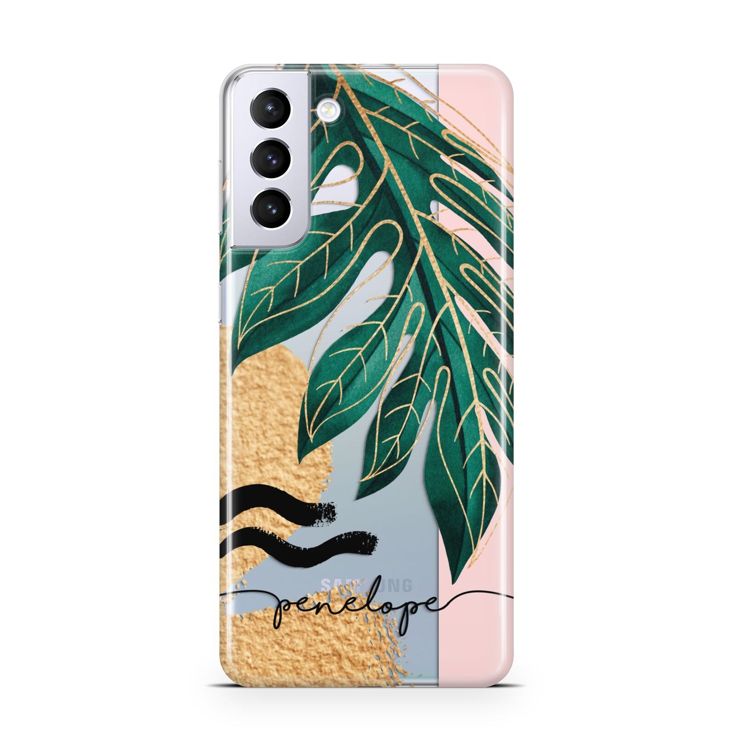 Personalised Golden Tropics Samsung S21 Plus Case