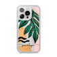 Personalised Golden Tropics iPhone 14 Pro Glitter Tough Case Silver