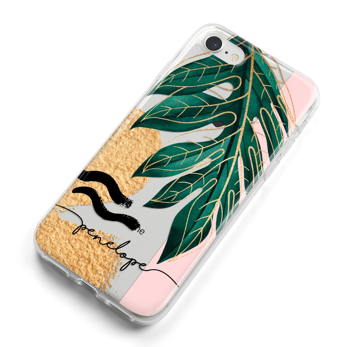 Personalised Golden Tropics iPhone 8 Bumper Case on Silver iPhone Alternative Image