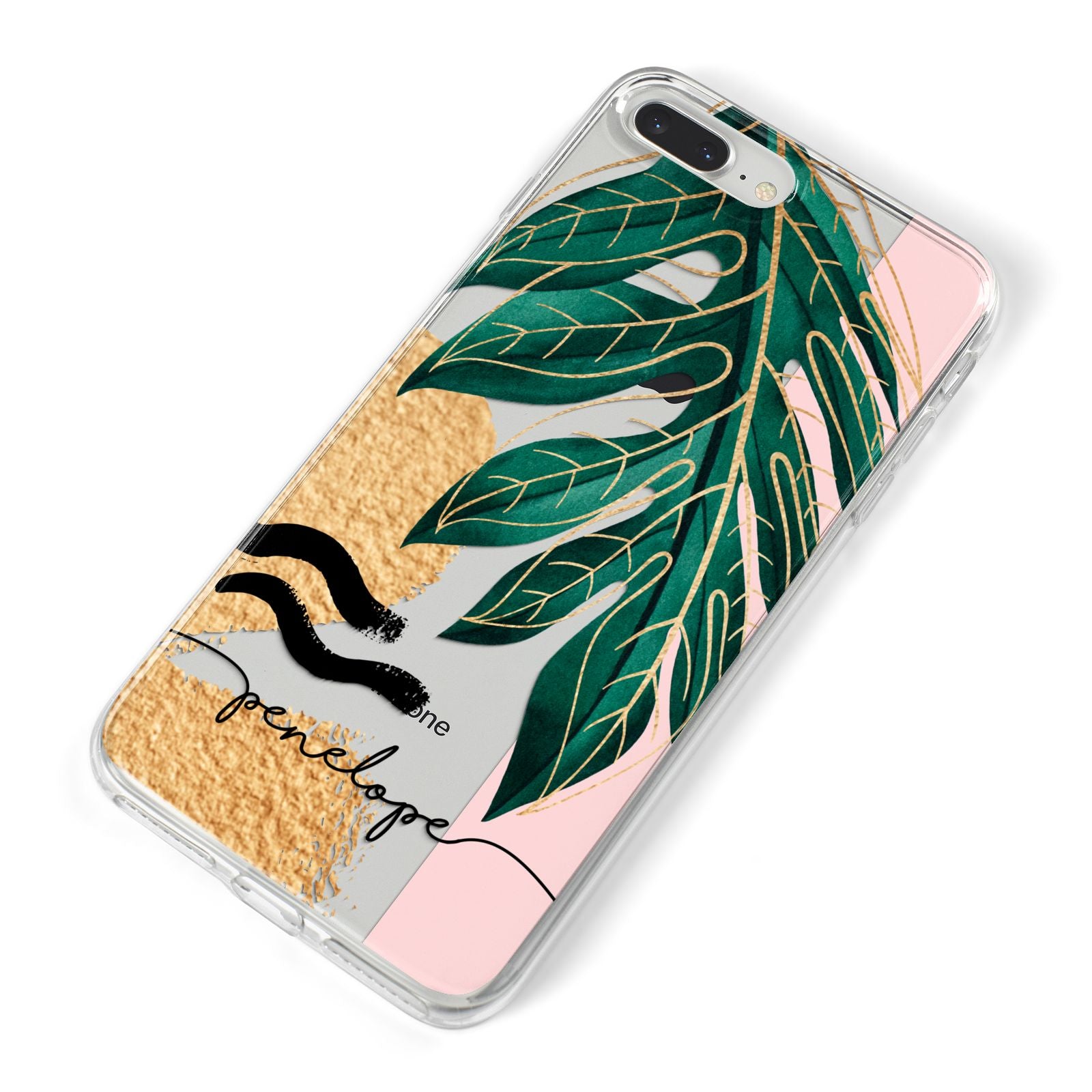 Personalised Golden Tropics iPhone 8 Plus Bumper Case on Silver iPhone Alternative Image