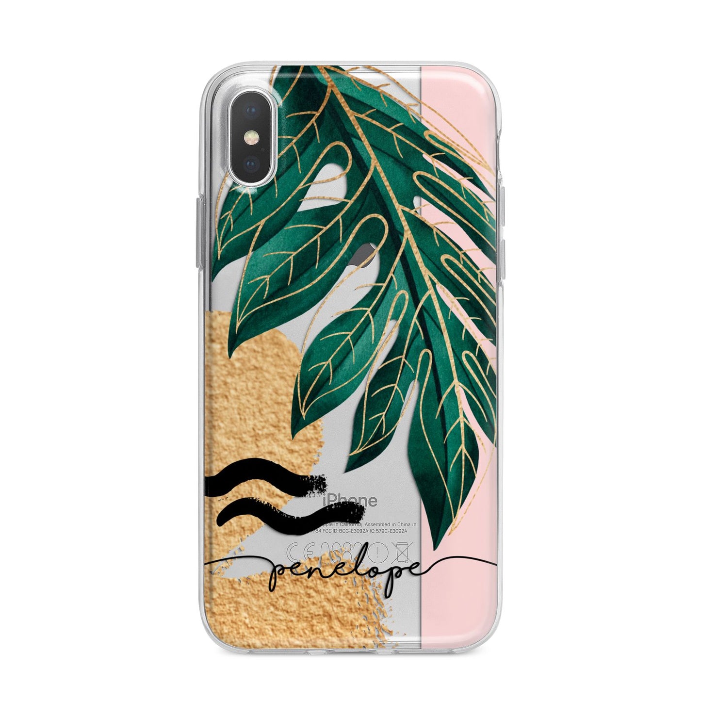 Personalised Golden Tropics iPhone X Bumper Case on Silver iPhone Alternative Image 1