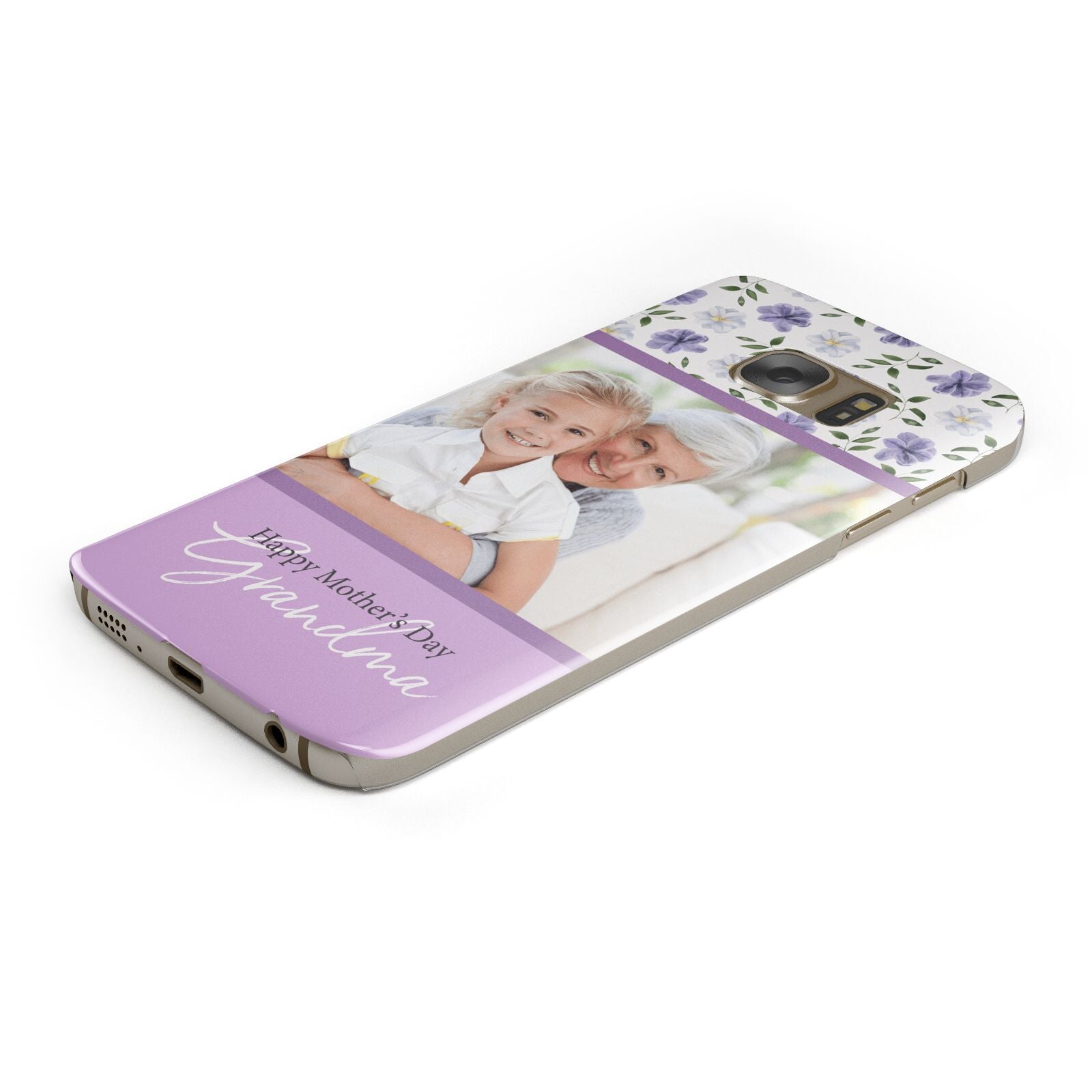 Personalised Grandma Mother s Day Protective Samsung Galaxy Case Angled Image