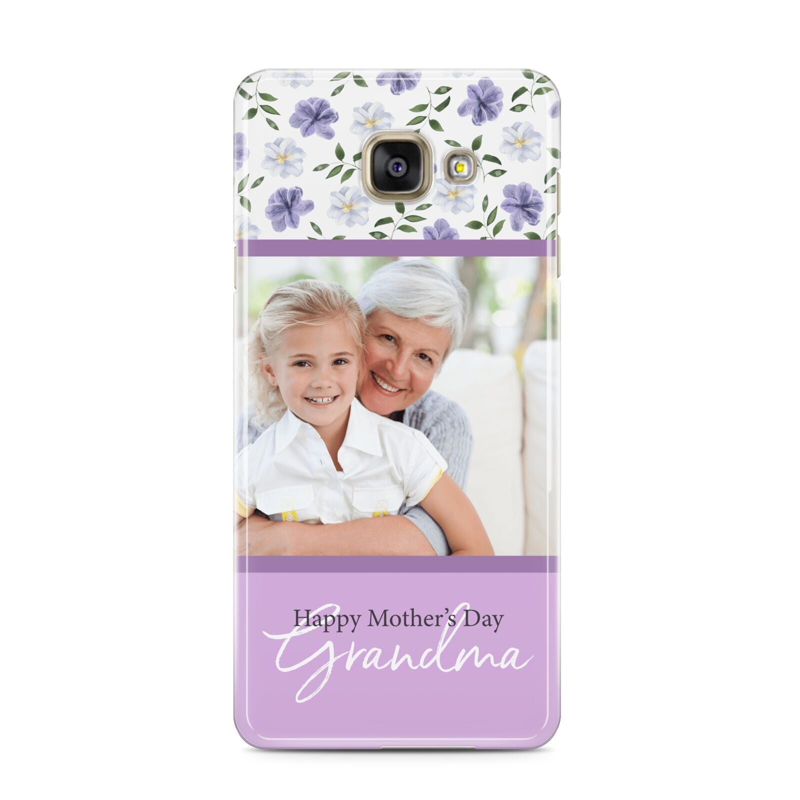 Personalised Grandma Mother s Day Samsung Galaxy A3 2016 Case on gold phone