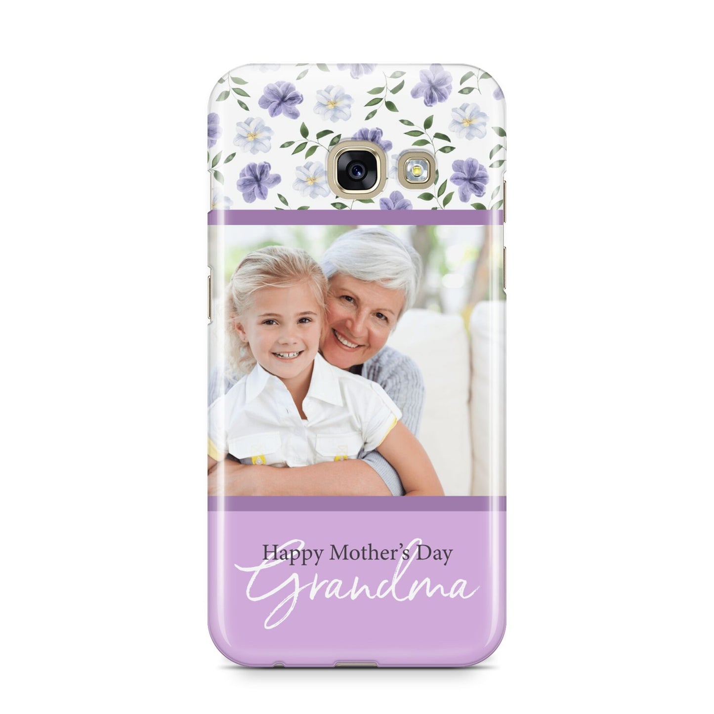 Personalised Grandma Mother s Day Samsung Galaxy A3 2017 Case on gold phone