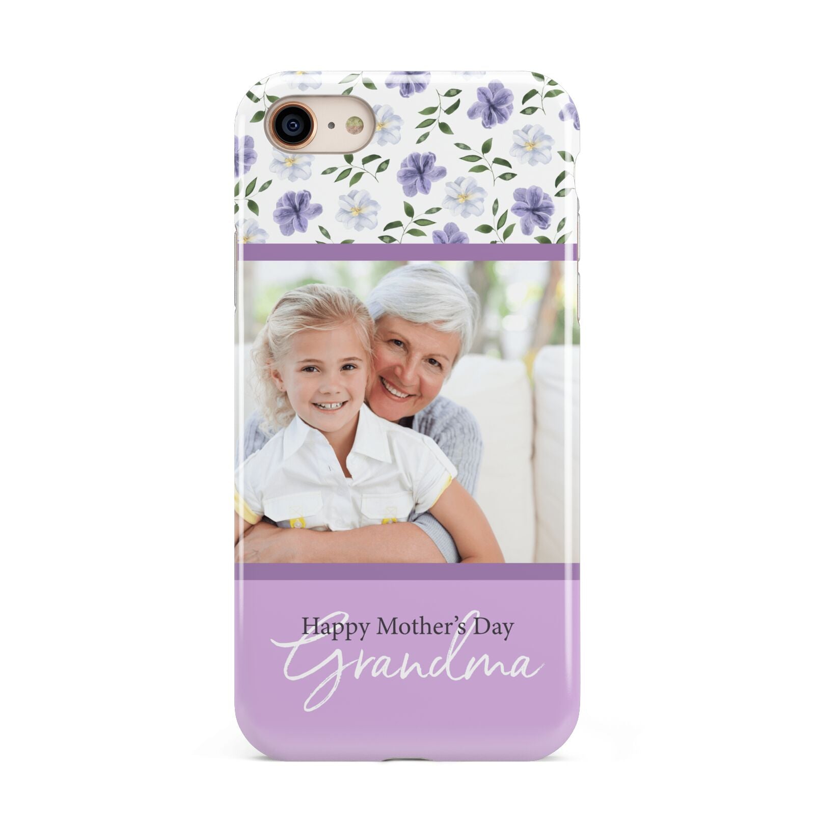 Personalised Grandma Mother s Day iPhone 8 3D Tough Case on Gold Phone