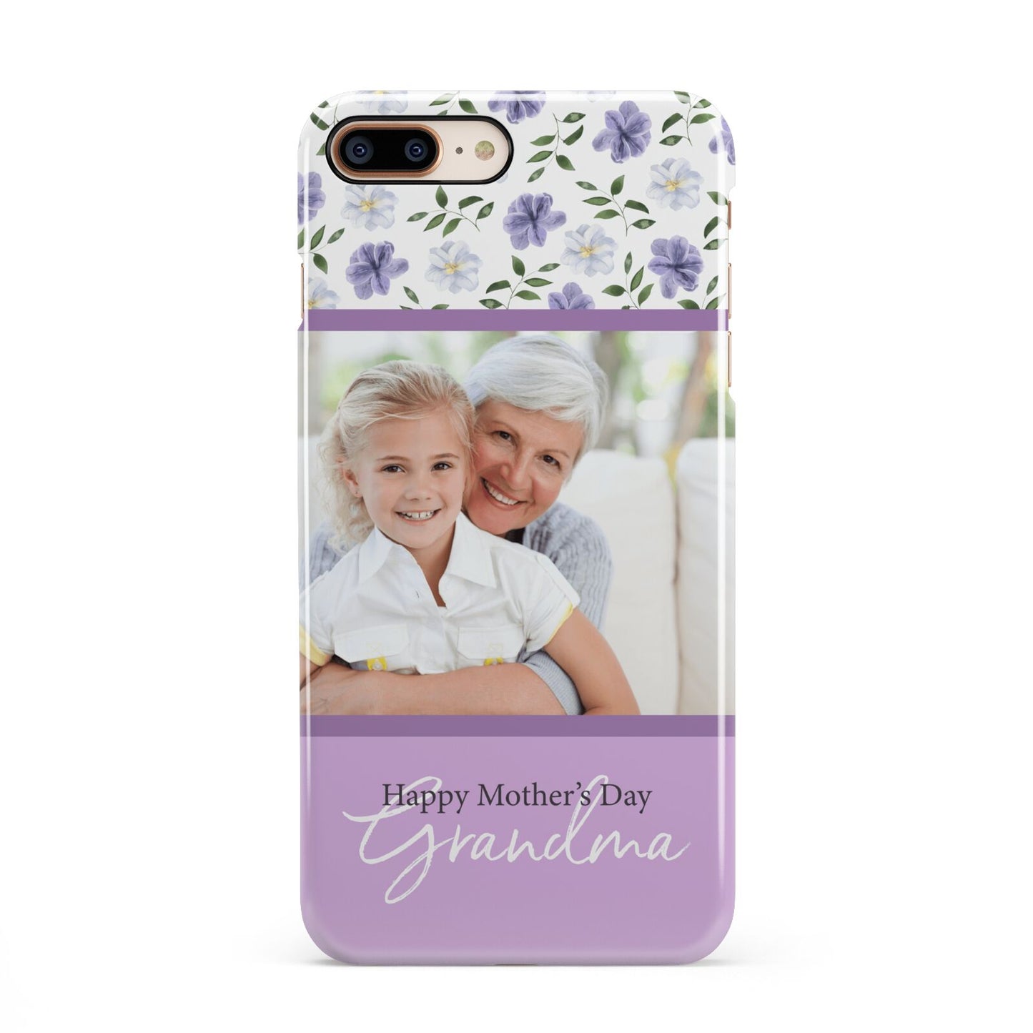 Personalised Grandma Mother s Day iPhone 8 Plus 3D Snap Case on Gold Phone