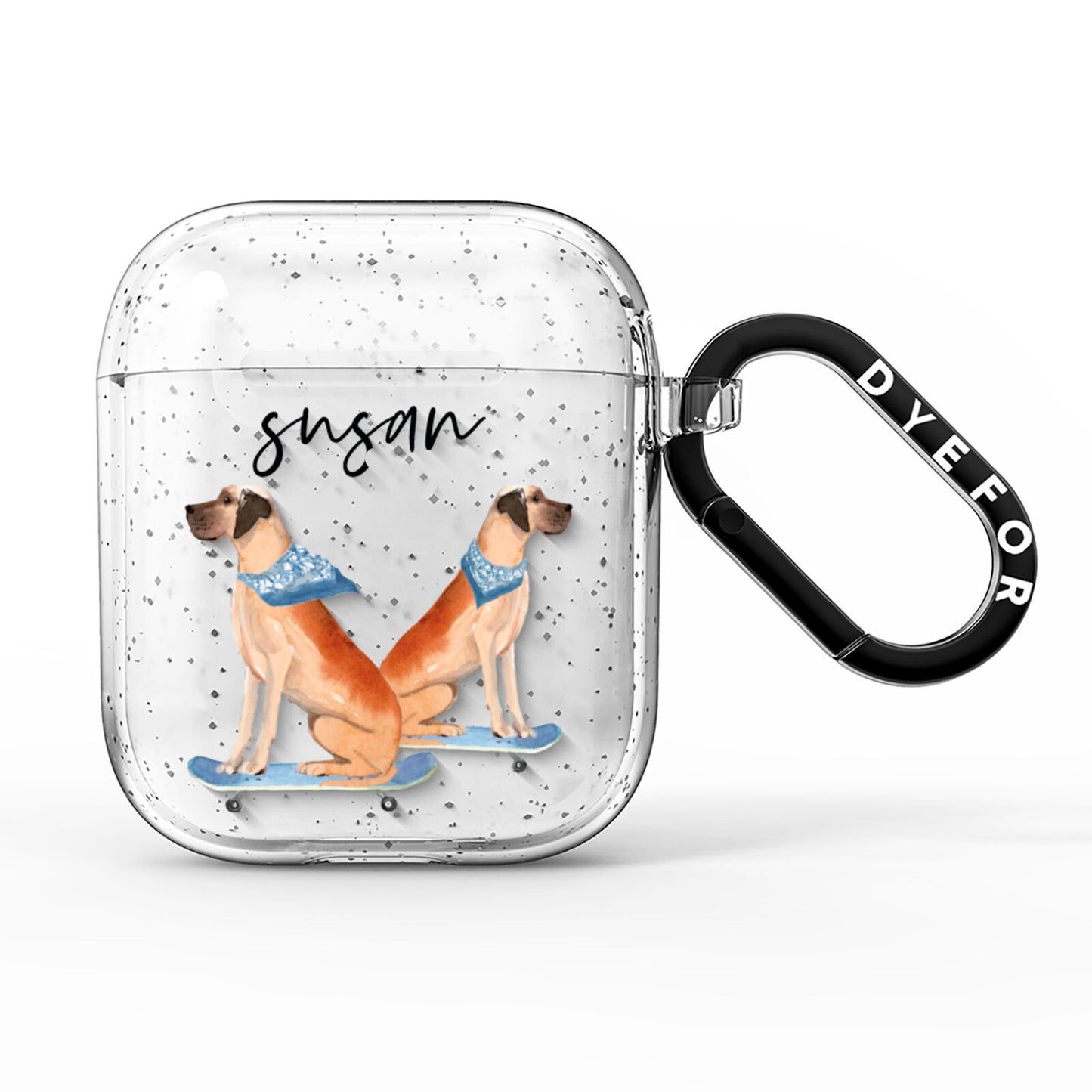 Personalised Great Dane AirPods Glitter Case