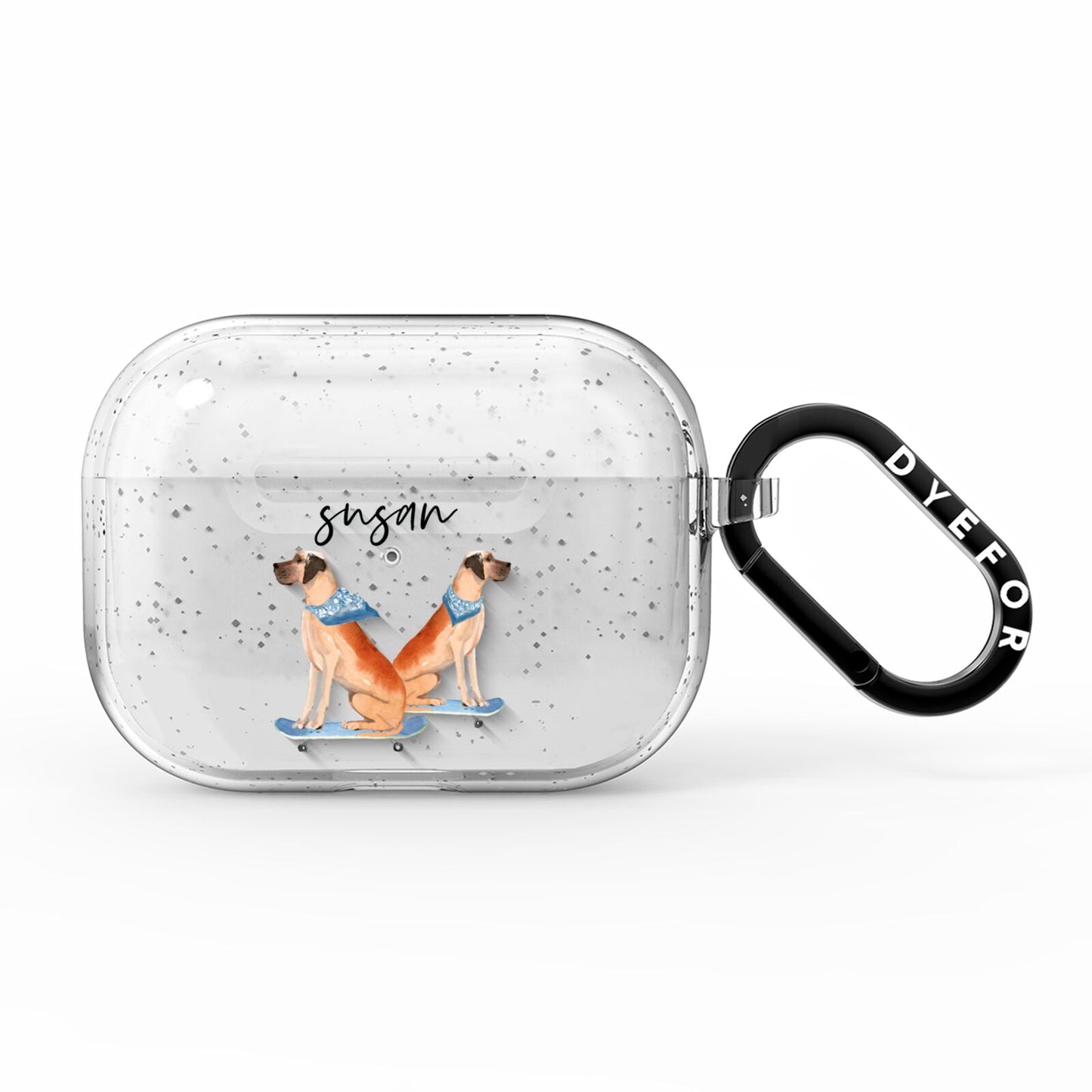 Personalised Great Dane AirPods Pro Glitter Case