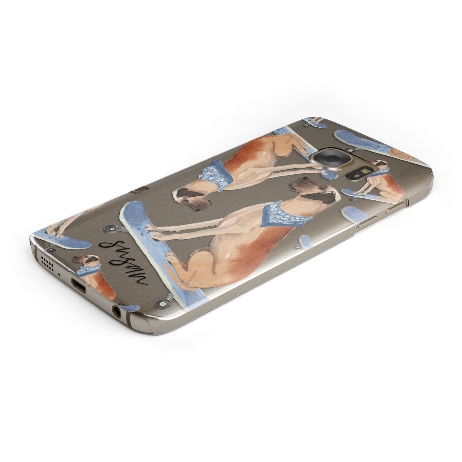 Personalised Great Dane Protective Samsung Galaxy Case Angled Image