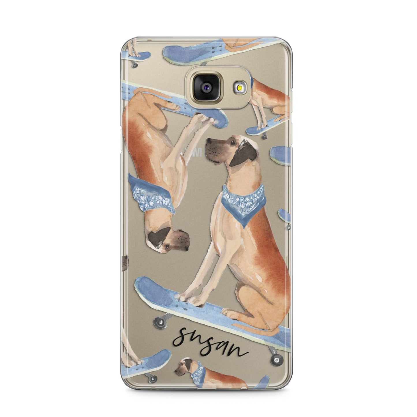 Personalised Great Dane Samsung Galaxy A5 2016 Case on gold phone