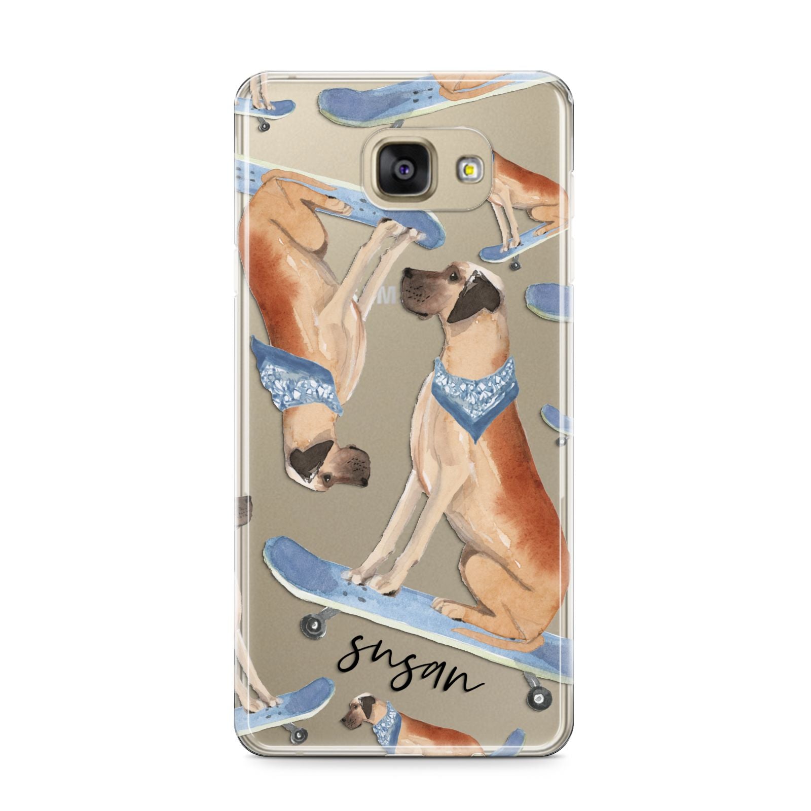 Personalised Great Dane Samsung Galaxy A9 2016 Case on gold phone