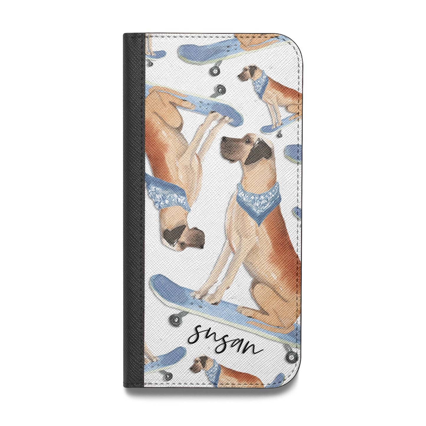 Personalised Great Dane Vegan Leather Flip Samsung Case