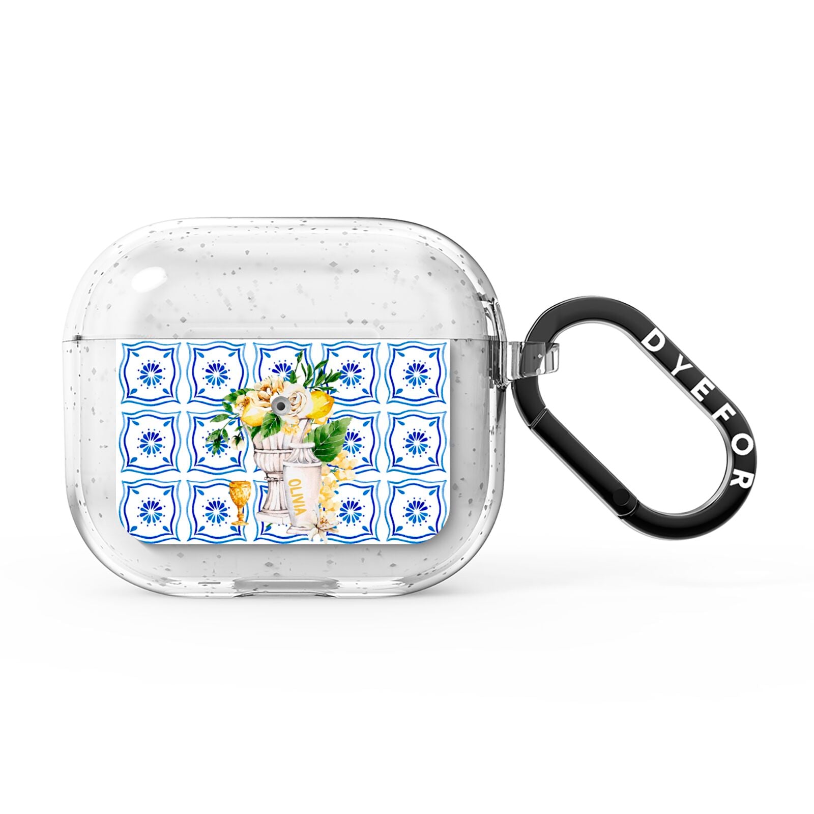 Personalised Greek Tiles AirPods Glitter Case 3rd Gen