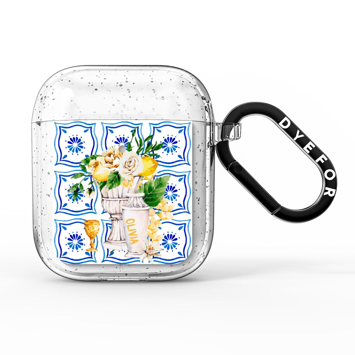 Personalised Greek Tiles AirPods Glitter Case