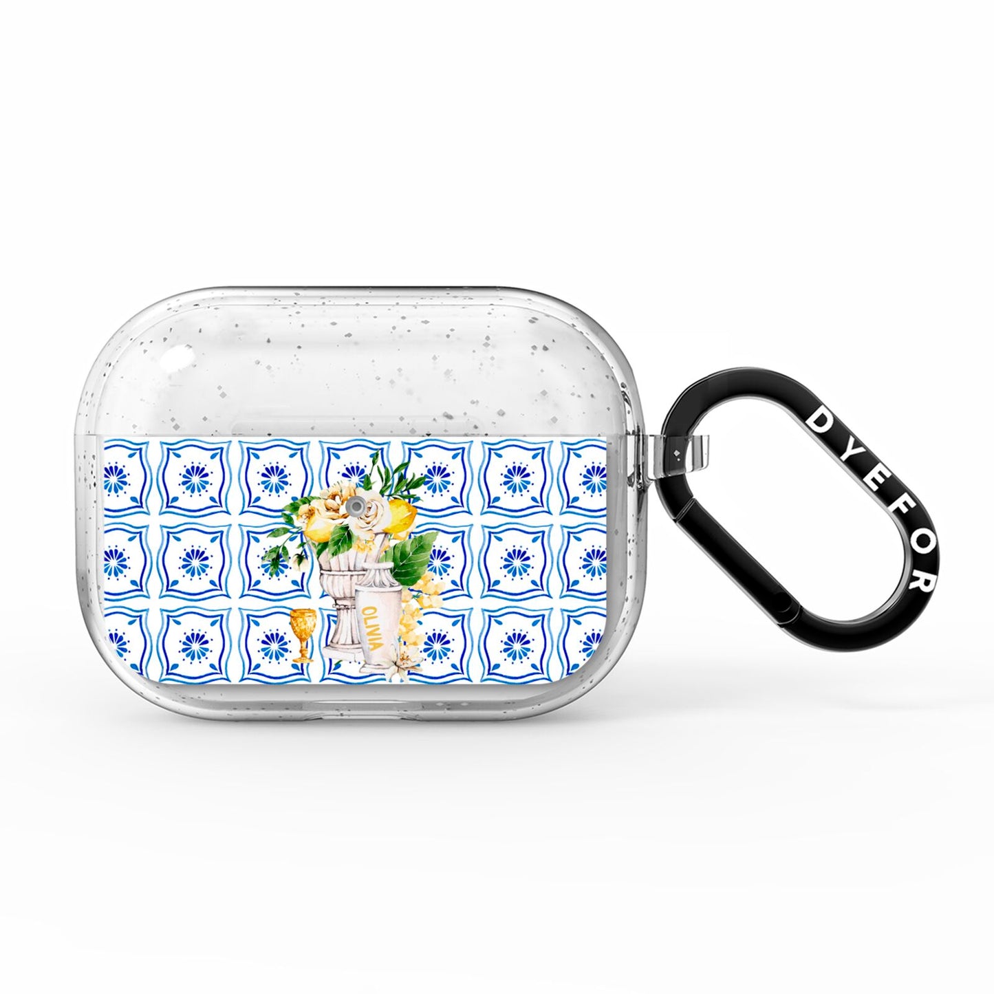 Personalised Greek Tiles AirPods Pro Glitter Case