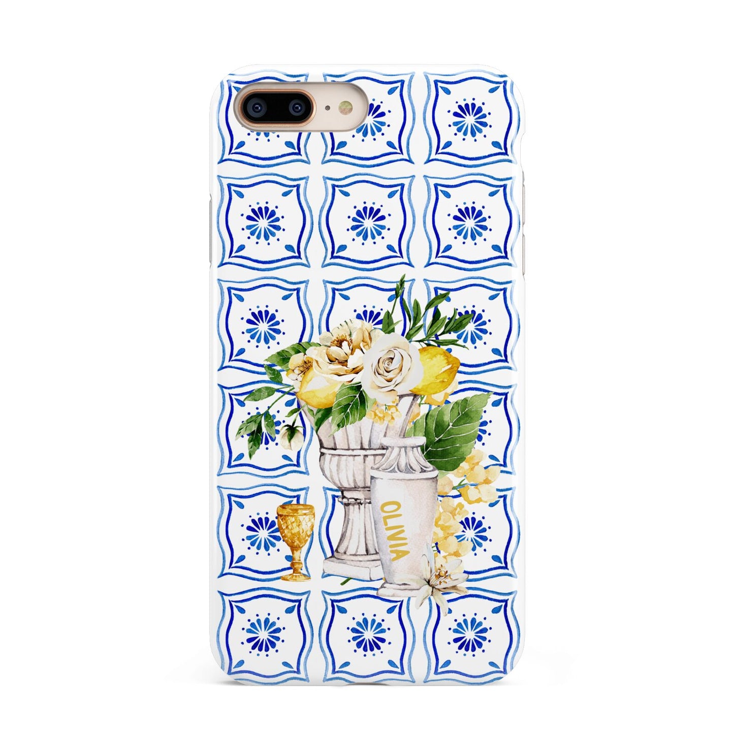 Personalised Greek Tiles Apple iPhone 7 8 Plus 3D Tough Case