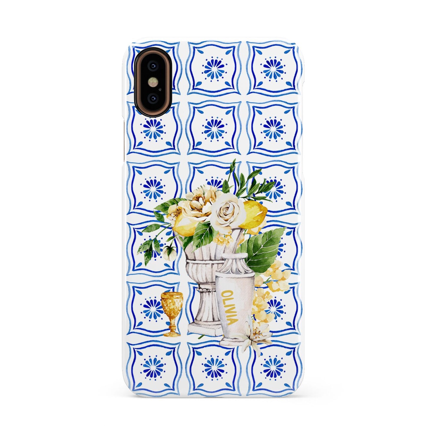 Personalised Greek Tiles Apple iPhone XS 3D Snap Case