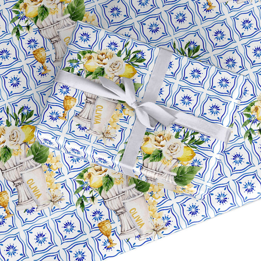 Personalised Greek Tiles Custom Wrapping Paper