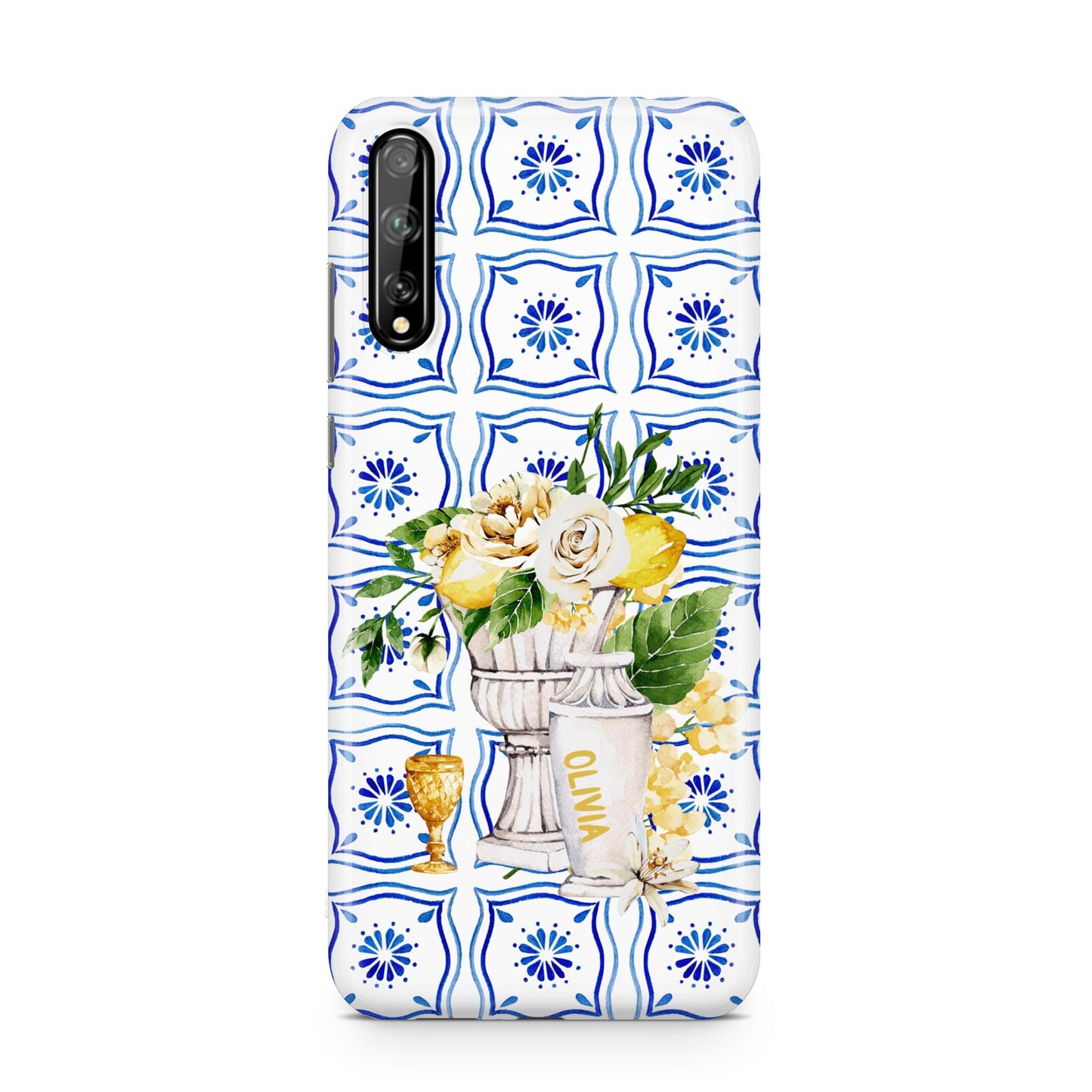 Personalised Greek Tiles Huawei Enjoy 10s Phone Case