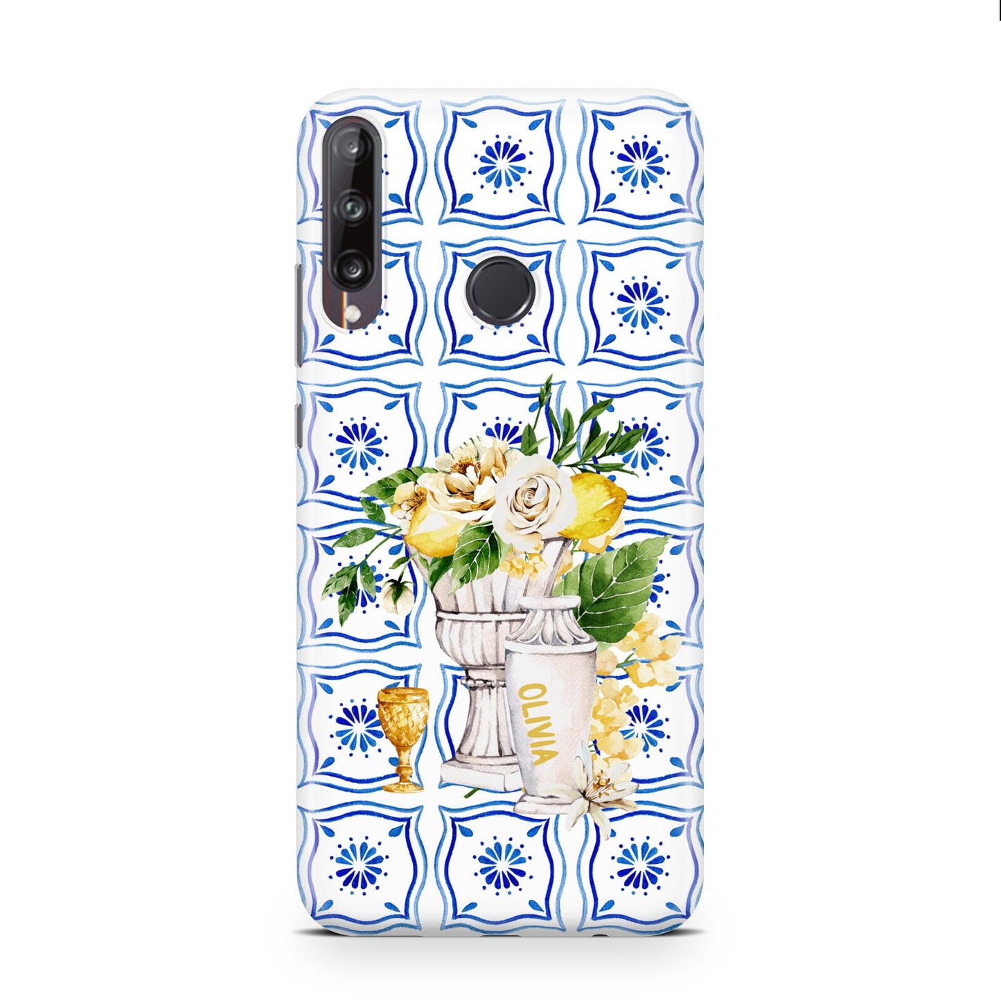 Personalised Greek Tiles Huawei P40 Lite E Phone Case