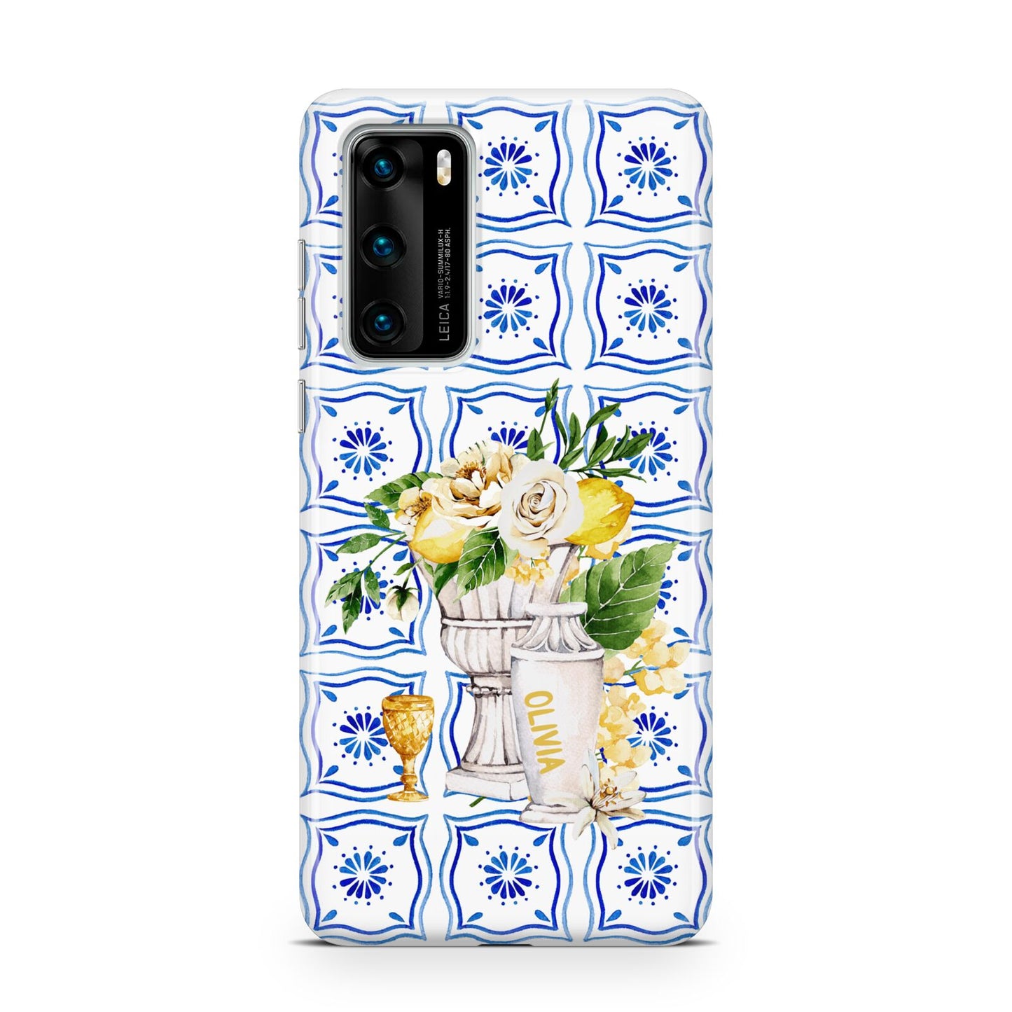 Personalised Greek Tiles Huawei P40 Phone Case