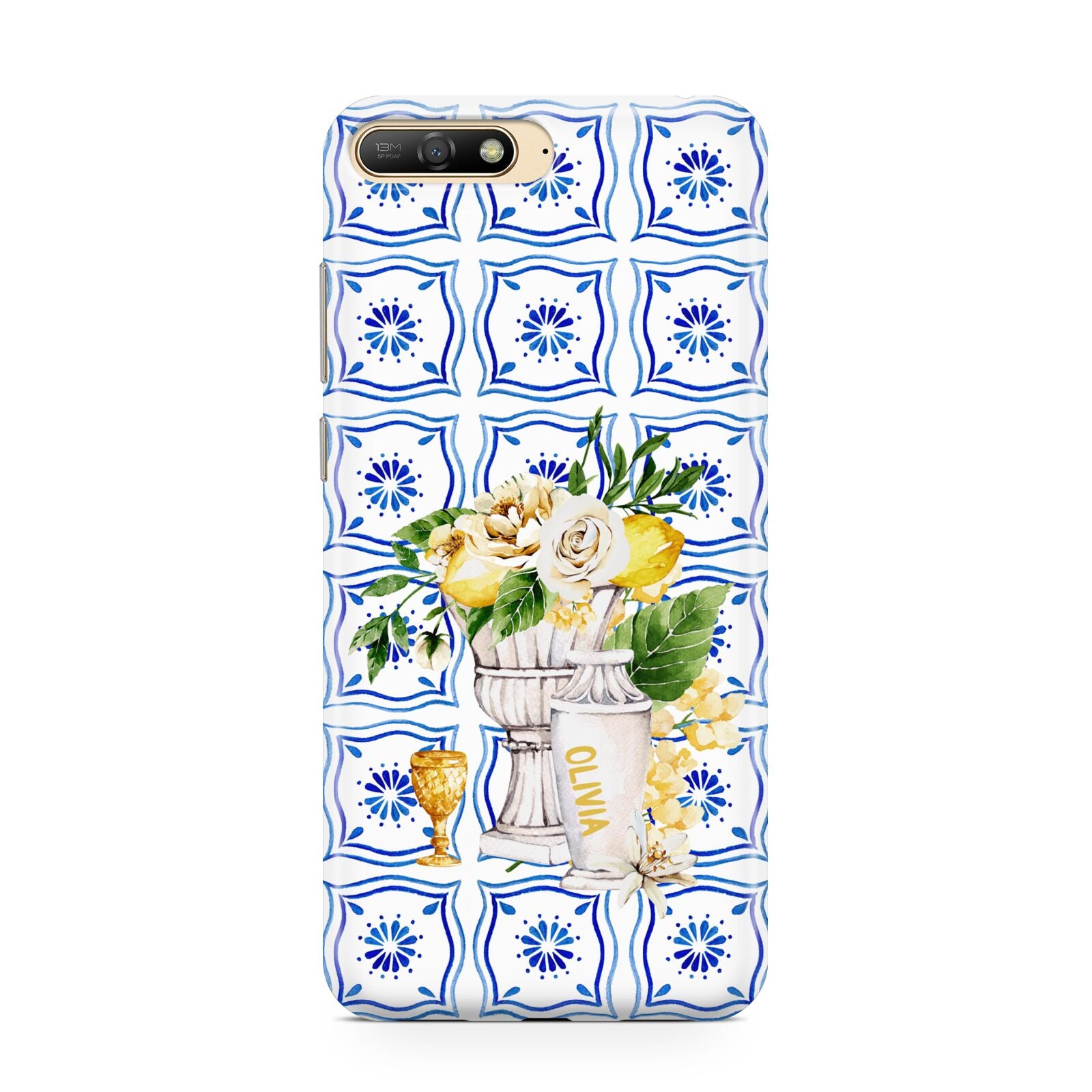 Personalised Greek Tiles Huawei Y6 2018