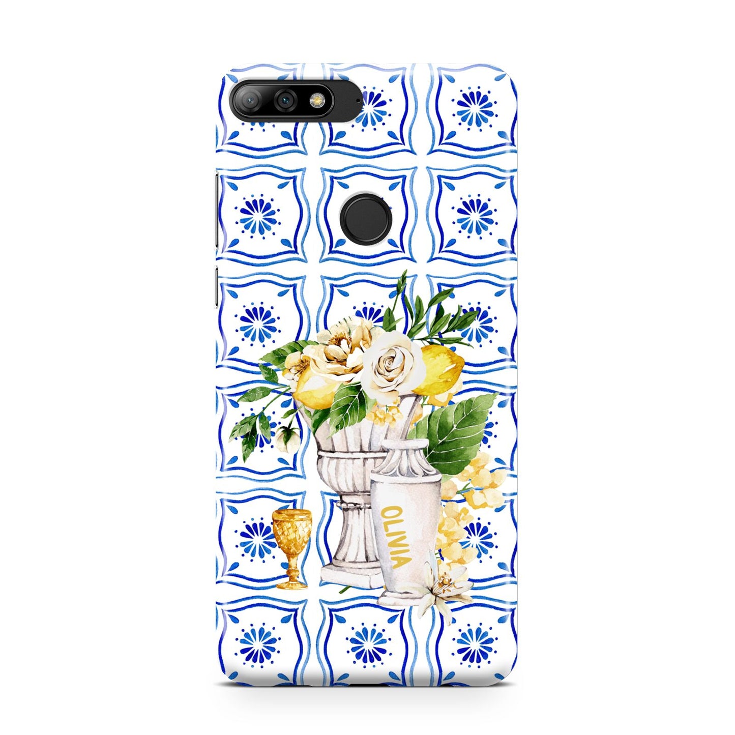 Personalised Greek Tiles Huawei Y7 2018