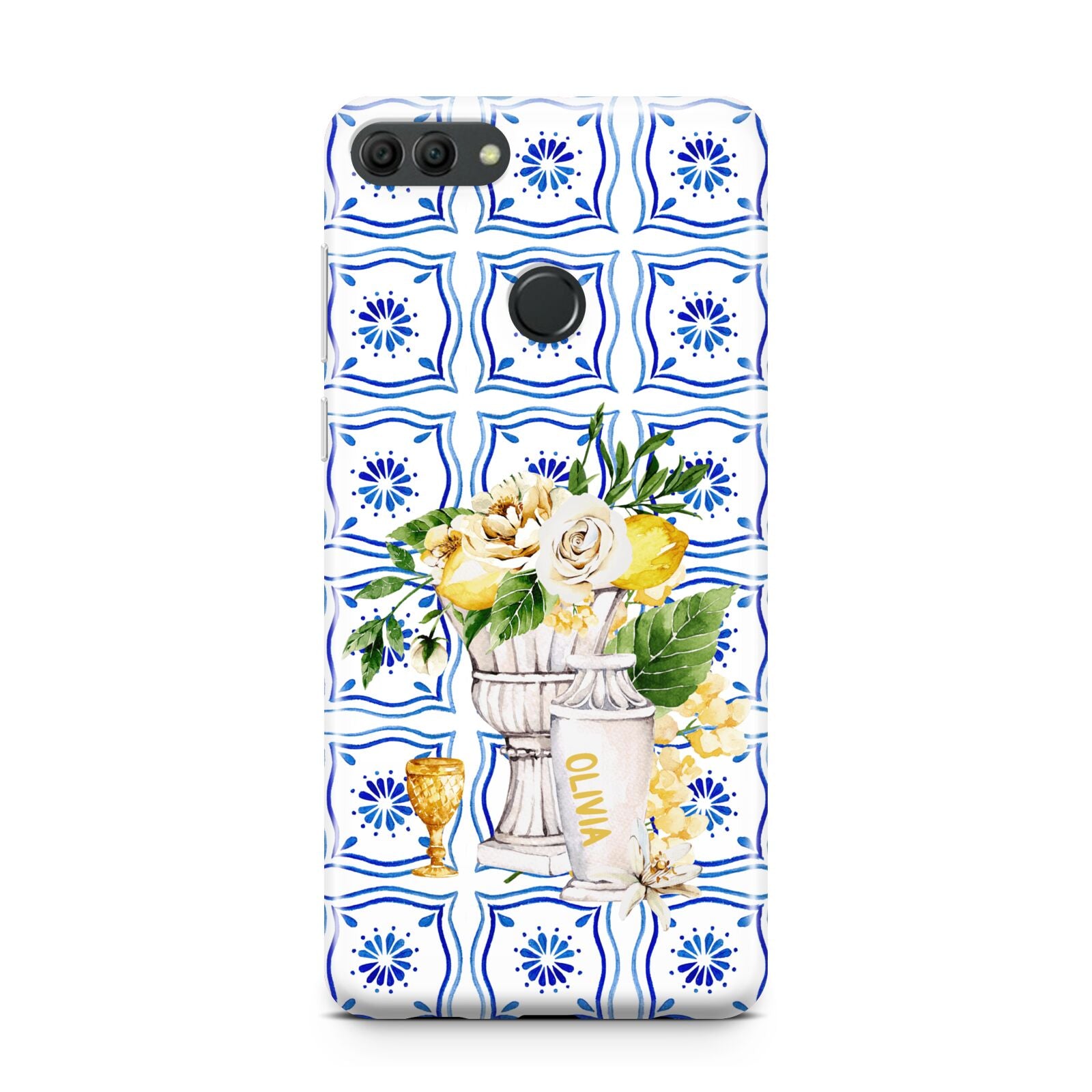 Personalised Greek Tiles Huawei Y9 2018