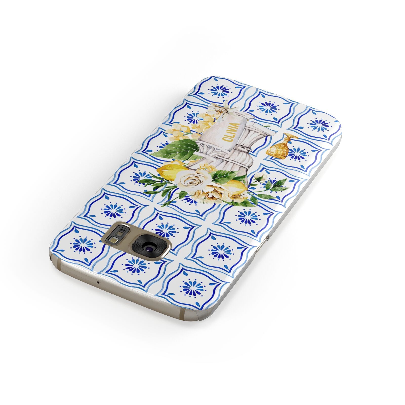 Personalised Greek Tiles Samsung Galaxy Case Front Close Up