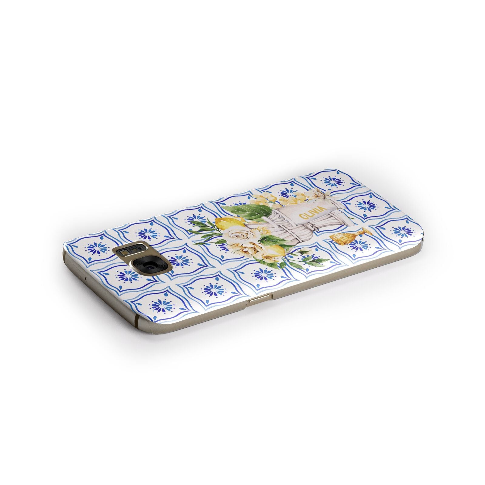 Personalised Greek Tiles Samsung Galaxy Case Side Close Up