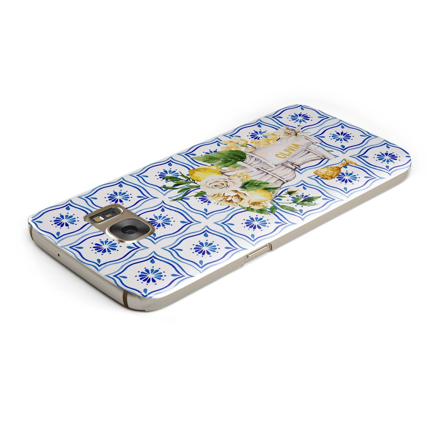 Personalised Greek Tiles Samsung Galaxy Case Top Cutout