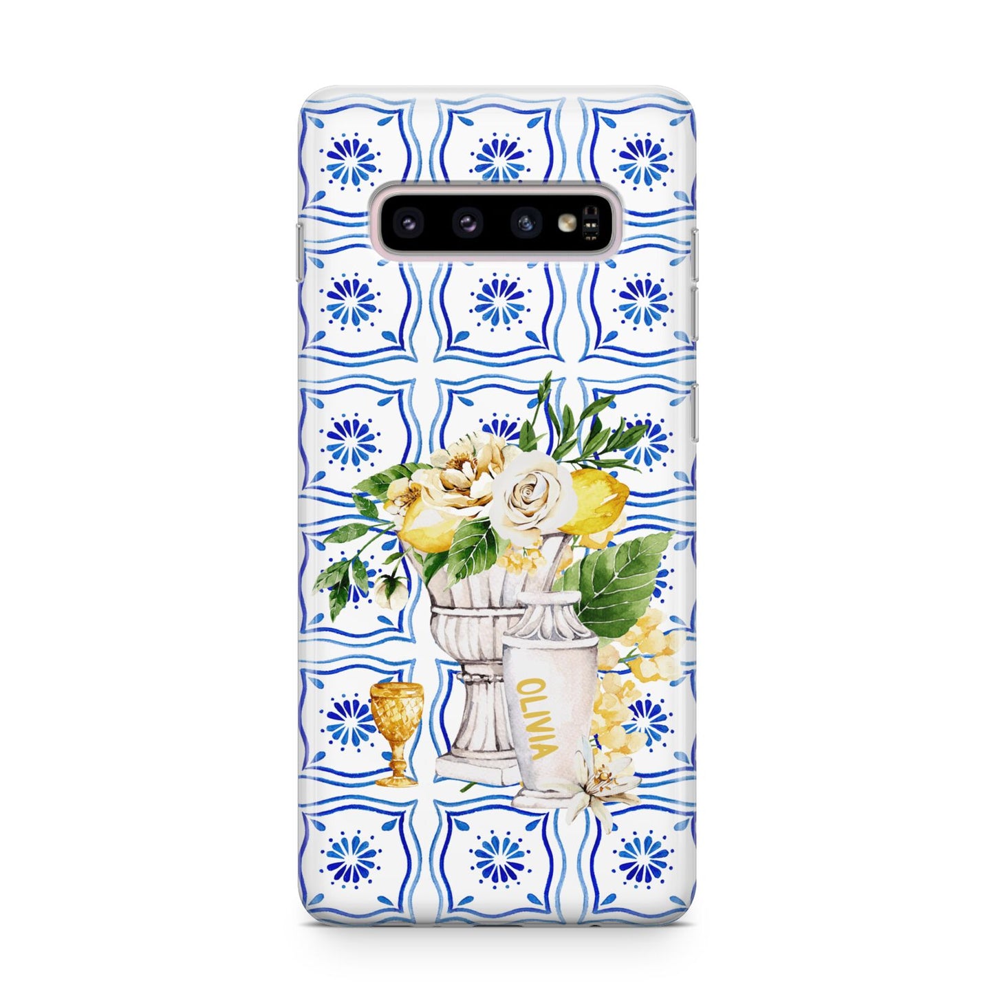 Personalised Greek Tiles Samsung Galaxy S10 Plus Case