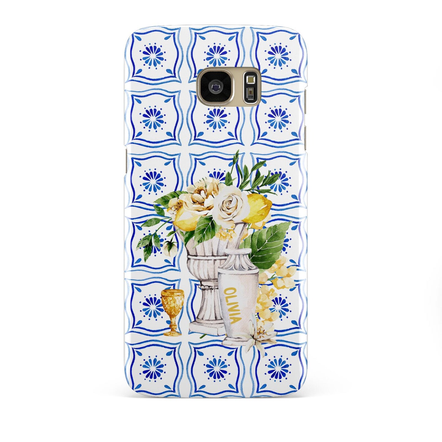 Personalised Greek Tiles Samsung Galaxy S7 Edge Case