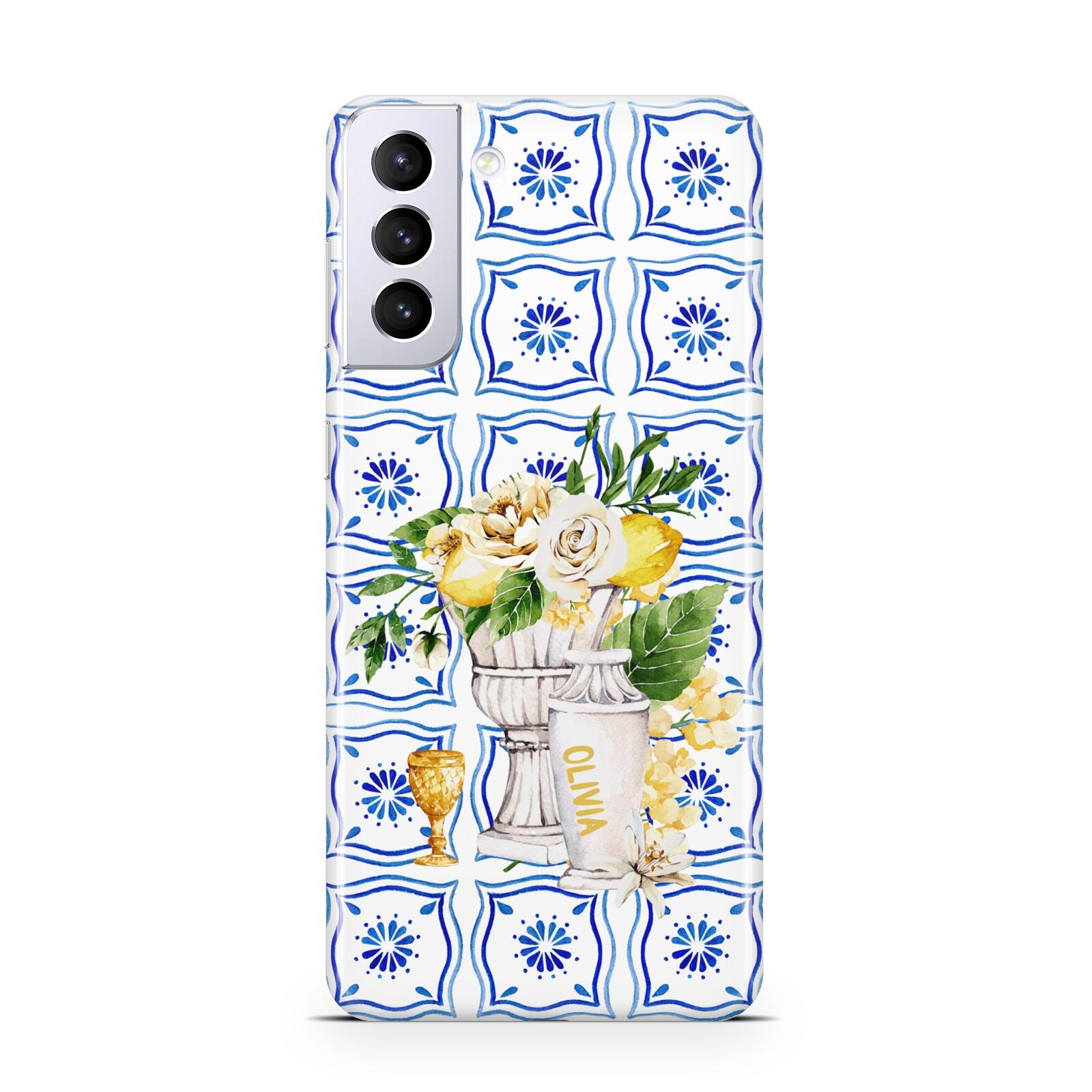 Personalised Greek Tiles Samsung S21 Plus Phone Case