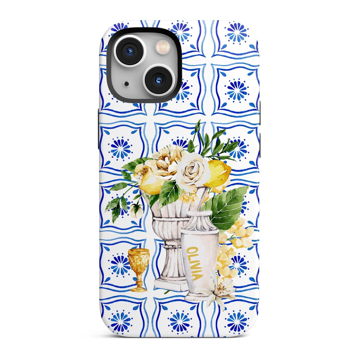 Personalised Greek Tiles iPhone 13 Mini Full Wrap 3D Tough Case