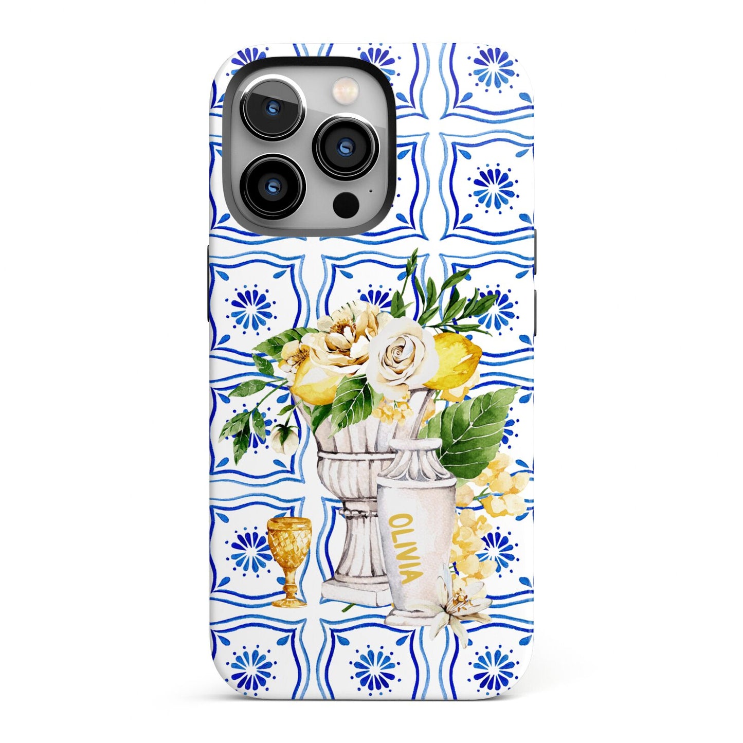 Personalised Greek Tiles iPhone 13 Pro Full Wrap 3D Tough Case