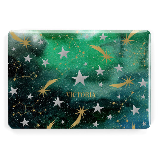 Personalised Green Cloud Stars Apple MacBook Case