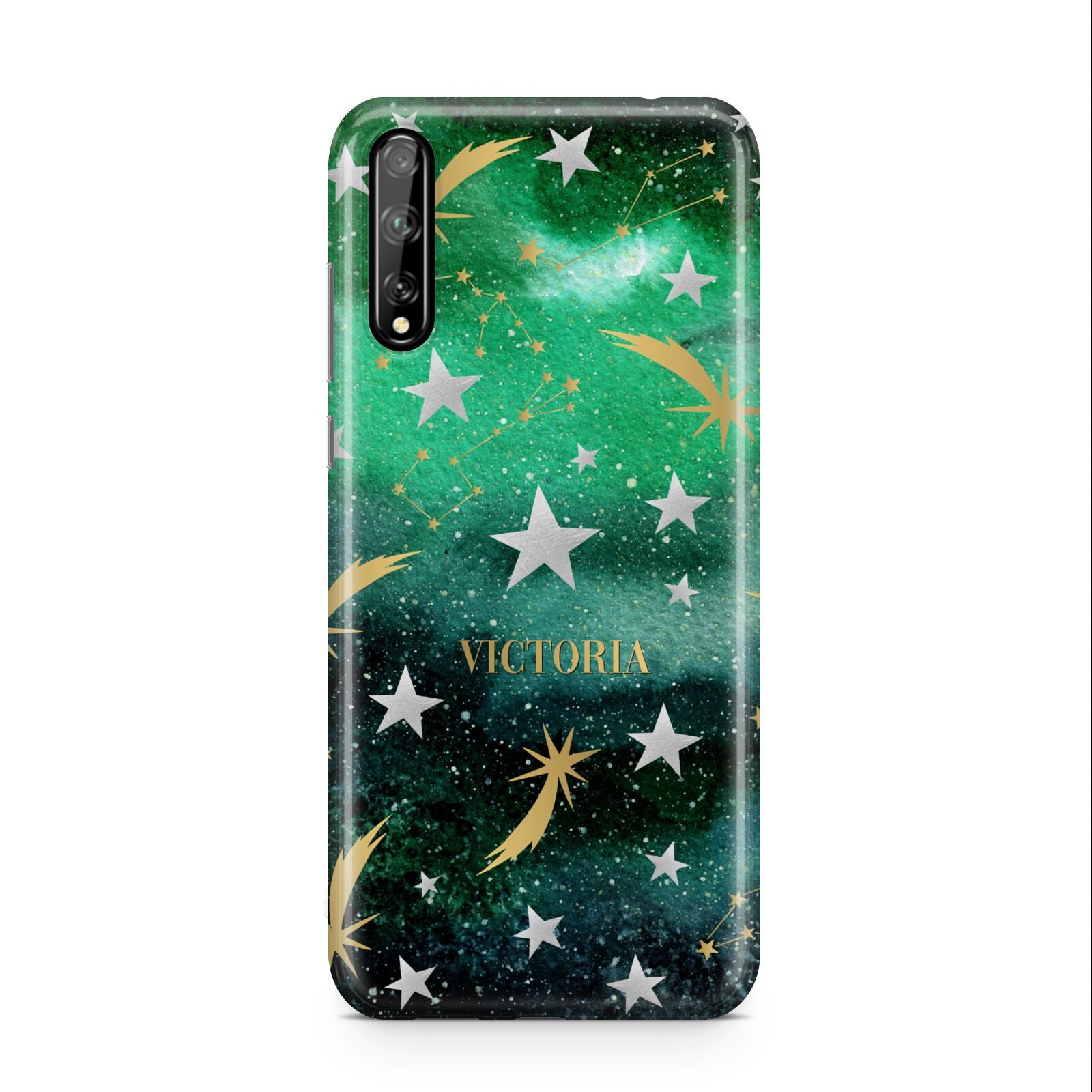 Personalised Green Cloud Stars Huawei Enjoy 10s Phone Case