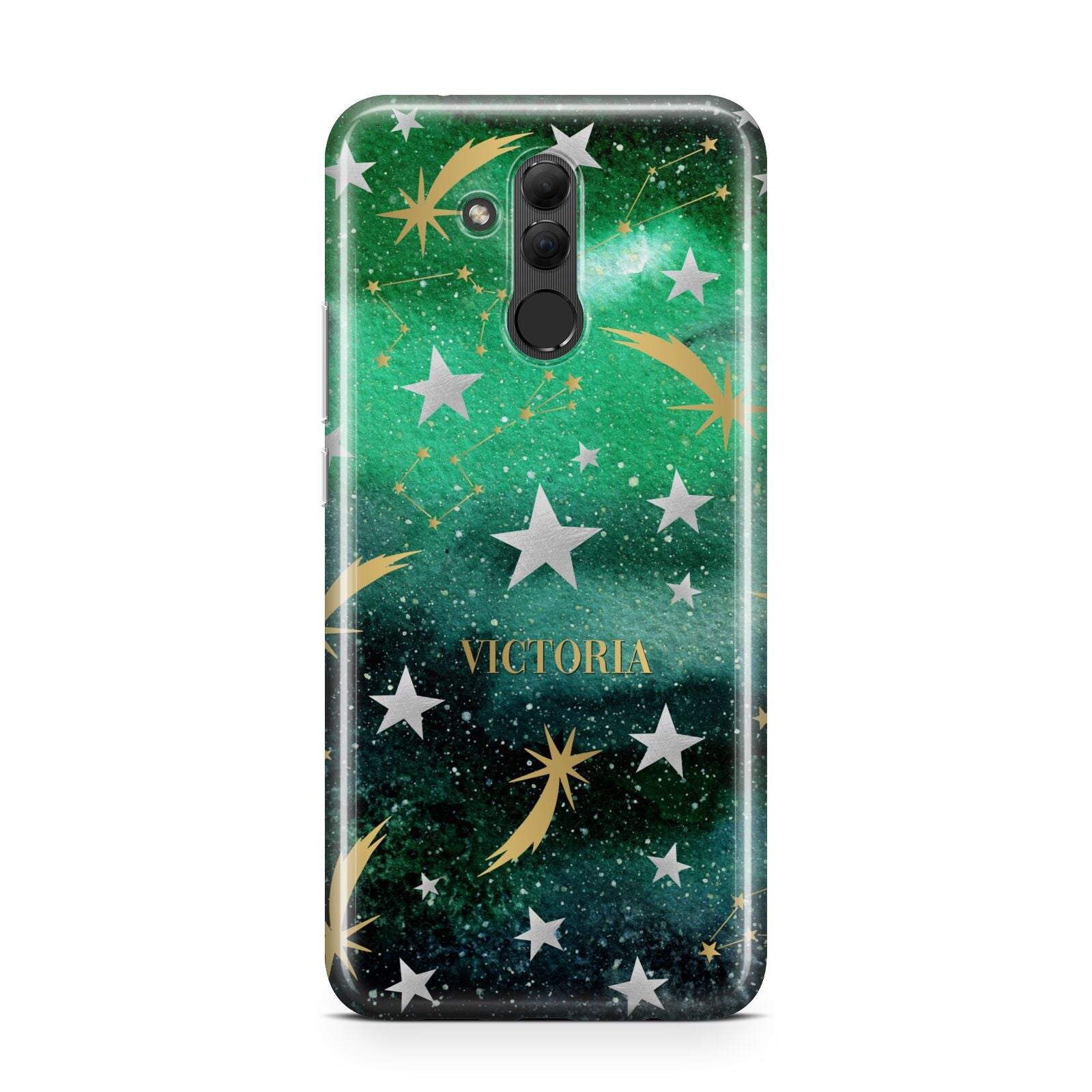 Personalised Green Cloud Stars Huawei Mate 20 Lite